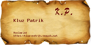 Kluz Patrik névjegykártya