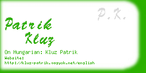 patrik kluz business card